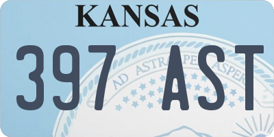 KS license plate 397AST