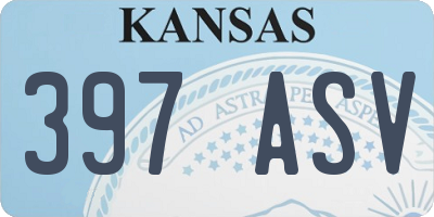 KS license plate 397ASV