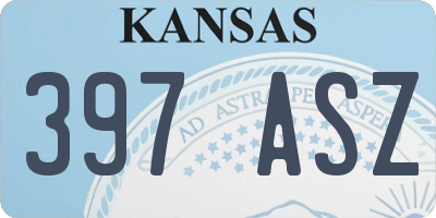 KS license plate 397ASZ