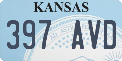KS license plate 397AVD
