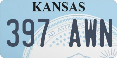 KS license plate 397AWN