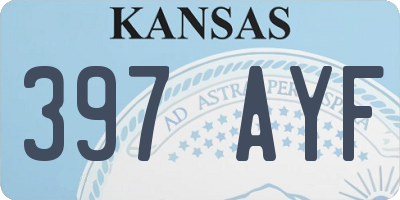 KS license plate 397AYF