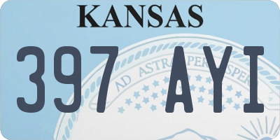 KS license plate 397AYI