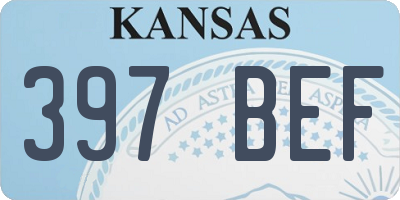 KS license plate 397BEF