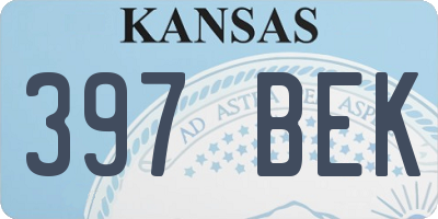 KS license plate 397BEK