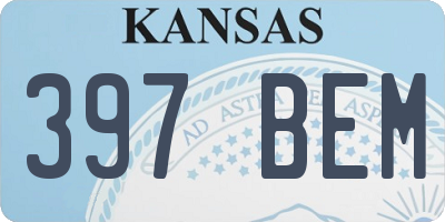 KS license plate 397BEM