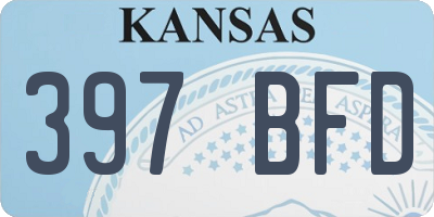 KS license plate 397BFD