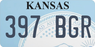 KS license plate 397BGR