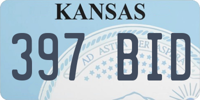 KS license plate 397BID