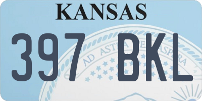 KS license plate 397BKL
