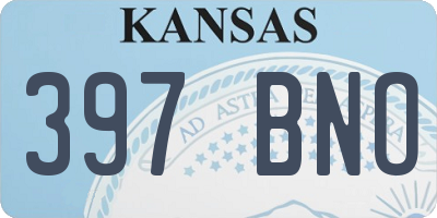 KS license plate 397BNO