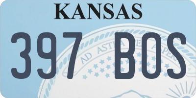 KS license plate 397BOS