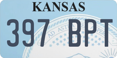 KS license plate 397BPT