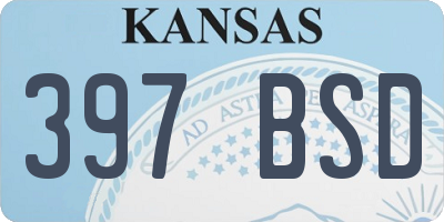 KS license plate 397BSD