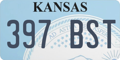 KS license plate 397BST