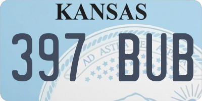 KS license plate 397BUB