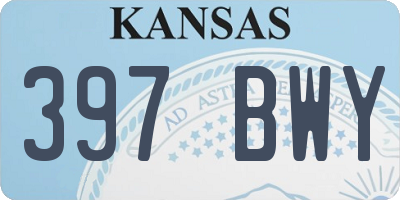KS license plate 397BWY