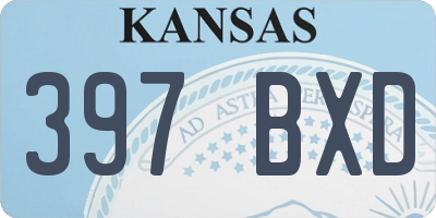 KS license plate 397BXD