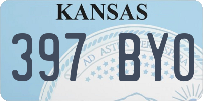 KS license plate 397BYO