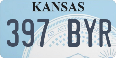 KS license plate 397BYR