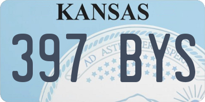 KS license plate 397BYS