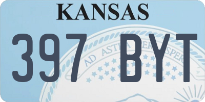 KS license plate 397BYT