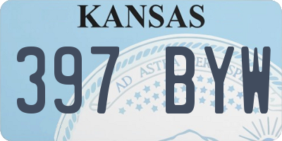 KS license plate 397BYW