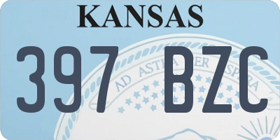 KS license plate 397BZC