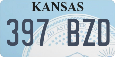 KS license plate 397BZD
