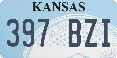 KS license plate 397BZI