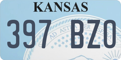 KS license plate 397BZO