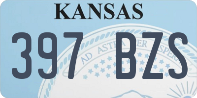 KS license plate 397BZS