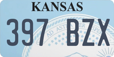KS license plate 397BZX