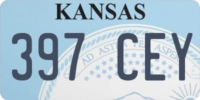 KS license plate 397CEY