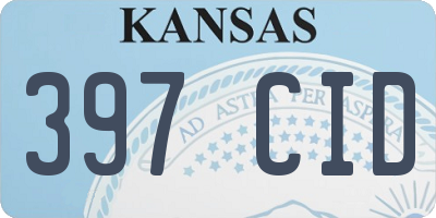 KS license plate 397CID