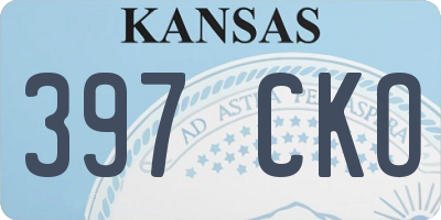 KS license plate 397CKO