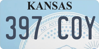 KS license plate 397COY