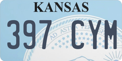 KS license plate 397CYM