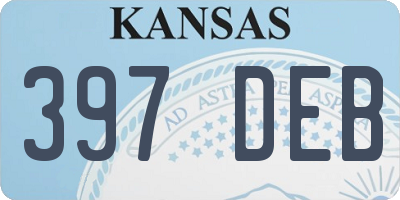 KS license plate 397DEB