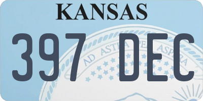 KS license plate 397DEC