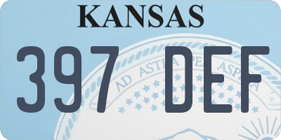 KS license plate 397DEF