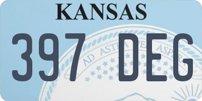 KS license plate 397DEG