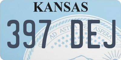 KS license plate 397DEJ