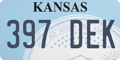 KS license plate 397DEK