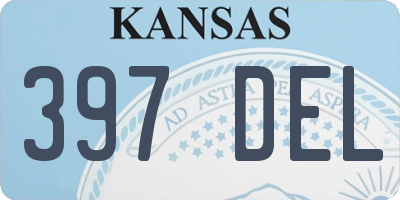 KS license plate 397DEL