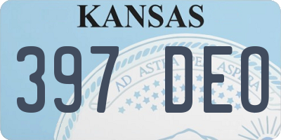 KS license plate 397DEO