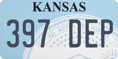 KS license plate 397DEP