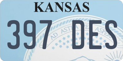 KS license plate 397DES