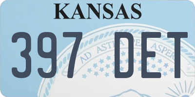 KS license plate 397DET