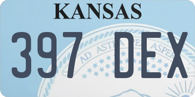 KS license plate 397DEX